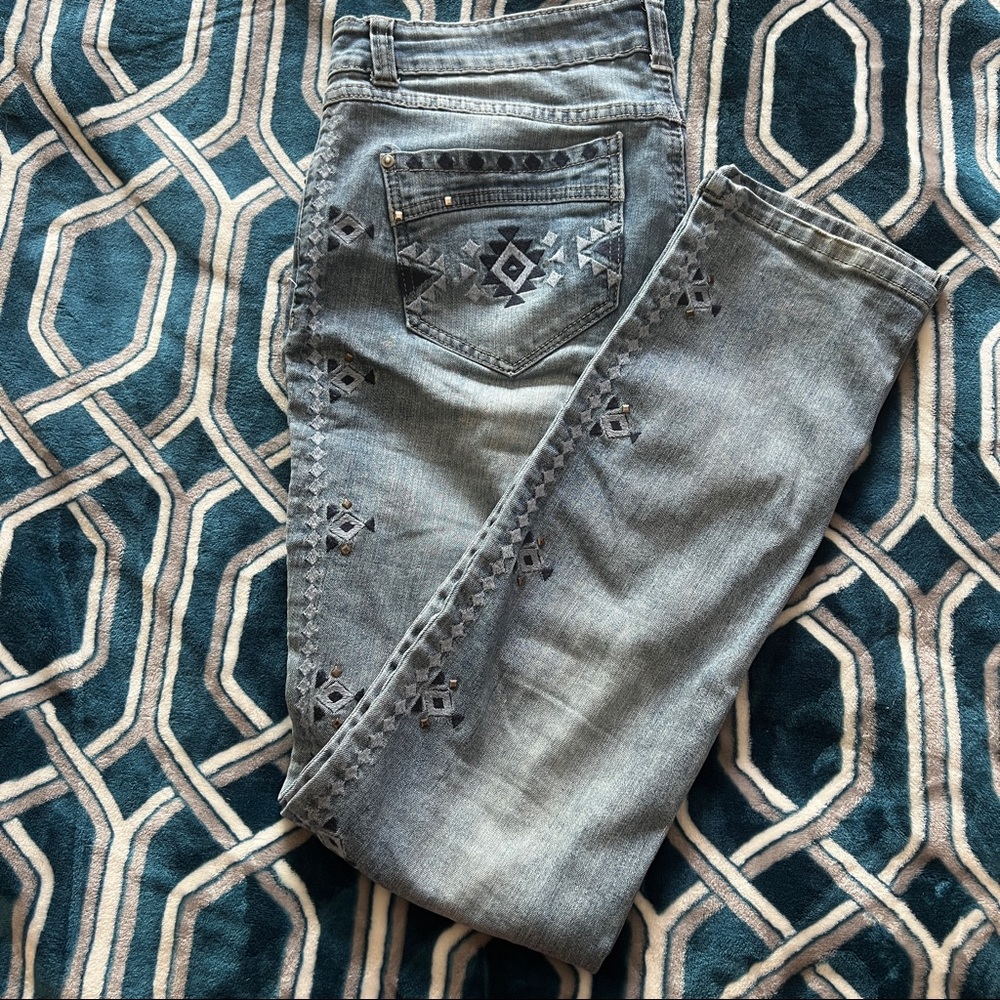 Studded tribal jeans size 12